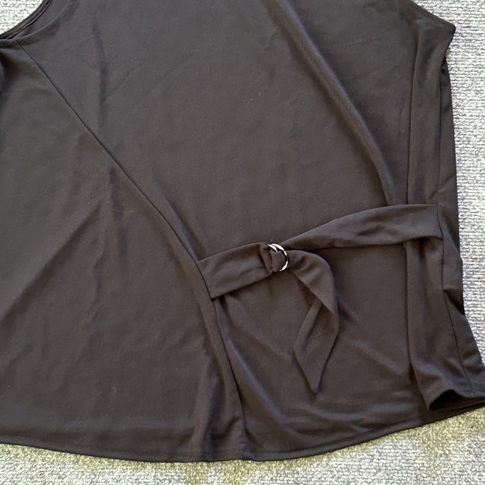 Banana Republic Tank Top Womens Large Black Side Tie Sleeveless Jersey Relaxed - Picture 4 of 9